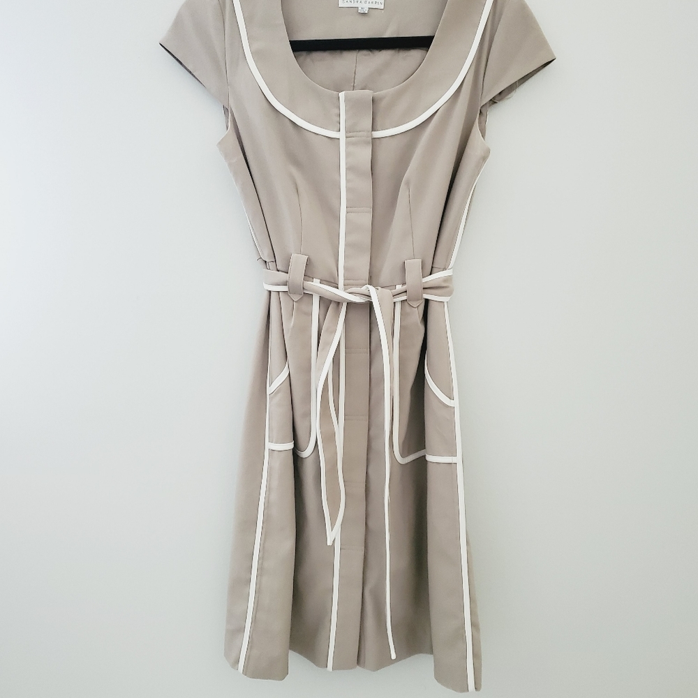 Sandra Darren Tan Sheath Dress, Size 6P
